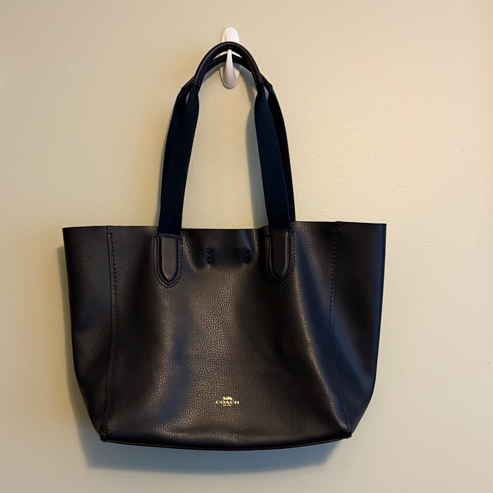 Coach Derby Tote Elegant Navy Blue Leather Tote Bag